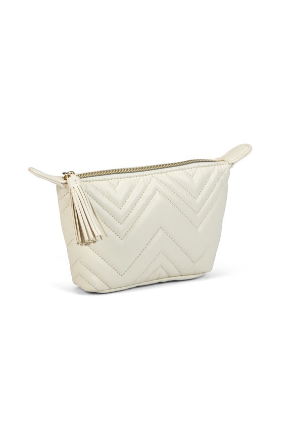 SJ Small Quilted Pouch, Ivory