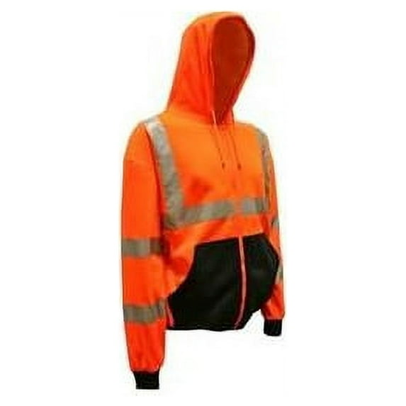 SJ400-3XL 3X Large Cor-Brite Class III orange hooded sweatshirt