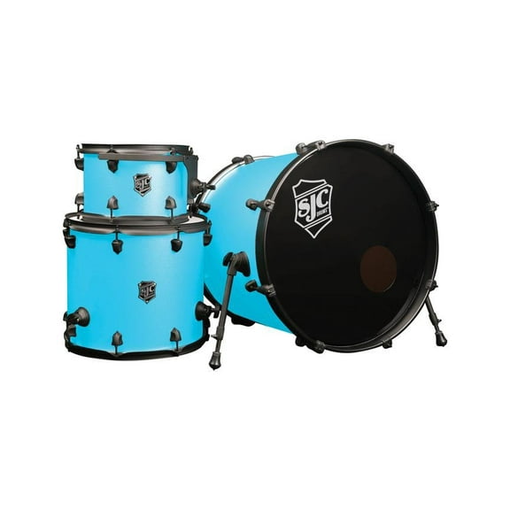 SJC Pathfinder 3-Piece Drum Kit Caribbean Blue 22"/16"/12" Maple Hybrid Shells