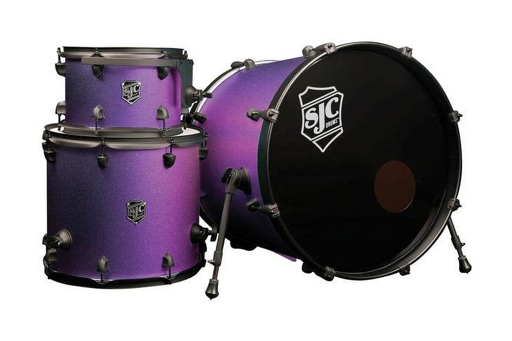 SJC Pathfinder 3-Piece Drum Maple Hybrid Shell Pack 22"/16"/12"  Purple Glimmer