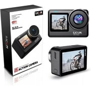 كاميرا SJCAM C300 4K مع تثبيت 6 محاور، مقاومة للماء حتى عمق 30 مترًا، شاشة لمس مزدوجة، مجموعة تثبيت على الخوذة - كاميرا محمولة للجسم للتدوين بالفيديو والبث المباشر والرياضة - تتضمن ملحقات باللون الأسود