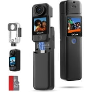 SJCAM C300 4K Action Camera with 6-Axis Stabilization, 30M Waterproof, Dual Touch Screen, Helmet Mount Kit - Portable Body Camera for Vlogging, Live Streaming, Sports - Includes Accessories (Black)