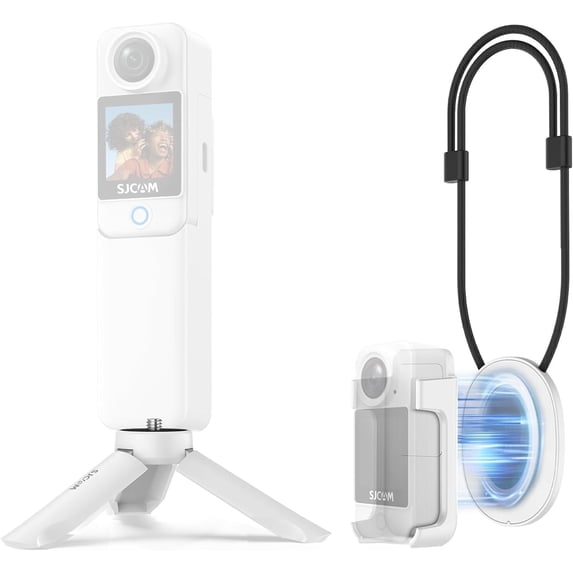 SJCAM C300 Accessories Kit, Magnetic & Triangular Mounting Brackets with Lanyard Clip for Wearable and Stand Shooting - Perfect for Action Camera Vlogging, First & Third Person Perspective