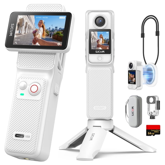 SJCAM C400 PRO 4K/30FPS Professional Vlogging Camera, Enhanced 1/1.8inch Ultra-Clear Sensor, 7H Recording Action Cam, 6-Axis Gyro + EIS, 2.29'' Rotatable Touch Screen, 30M Waterproof