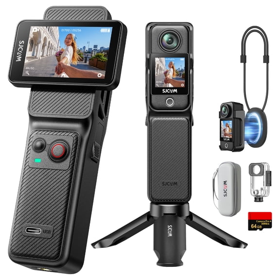 SJCAM C400 PRO 4K/30FPS Professional Vlogging Camera, Enhanced 1/1.8inch Ultra-Clear Sensor, 7H Recording Action Cam, 6-Axis Gyro + EIS, 2.29'' Rotatable Touch Screen, 30M Waterproof