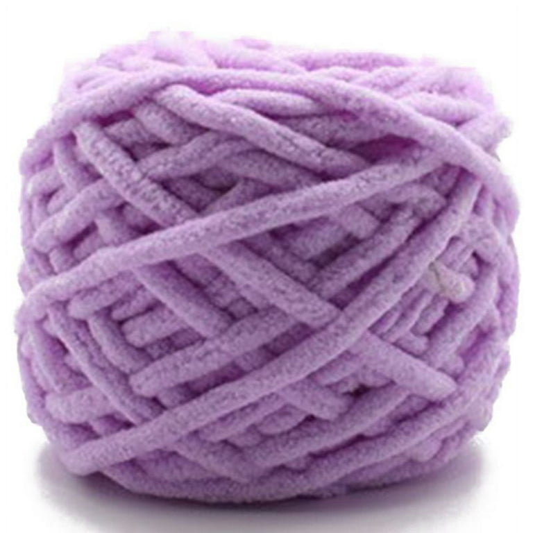 SJENERT 100G Chunky Chenille Yarn for Blanket Super Soft Chenille Style Polyester Yarn for Home Decor Light Purple 0.27 diameter Walmart
