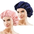 thumbnail image 1 of SJENERT 2 Pack Sleep Cap,Silk Bonnet, Satin Hair Cap for Sleeping Salon Bonnet Waterproof Suitable for Female Hair Care(pink), 1 of 6