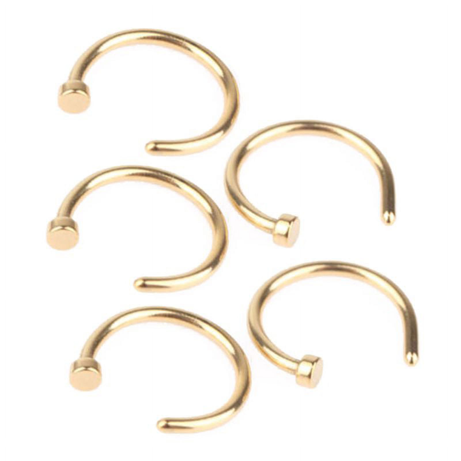 SJENERT 5Pcs Stainless Steel Nose Rings Set CShape Nose Hoop Nose