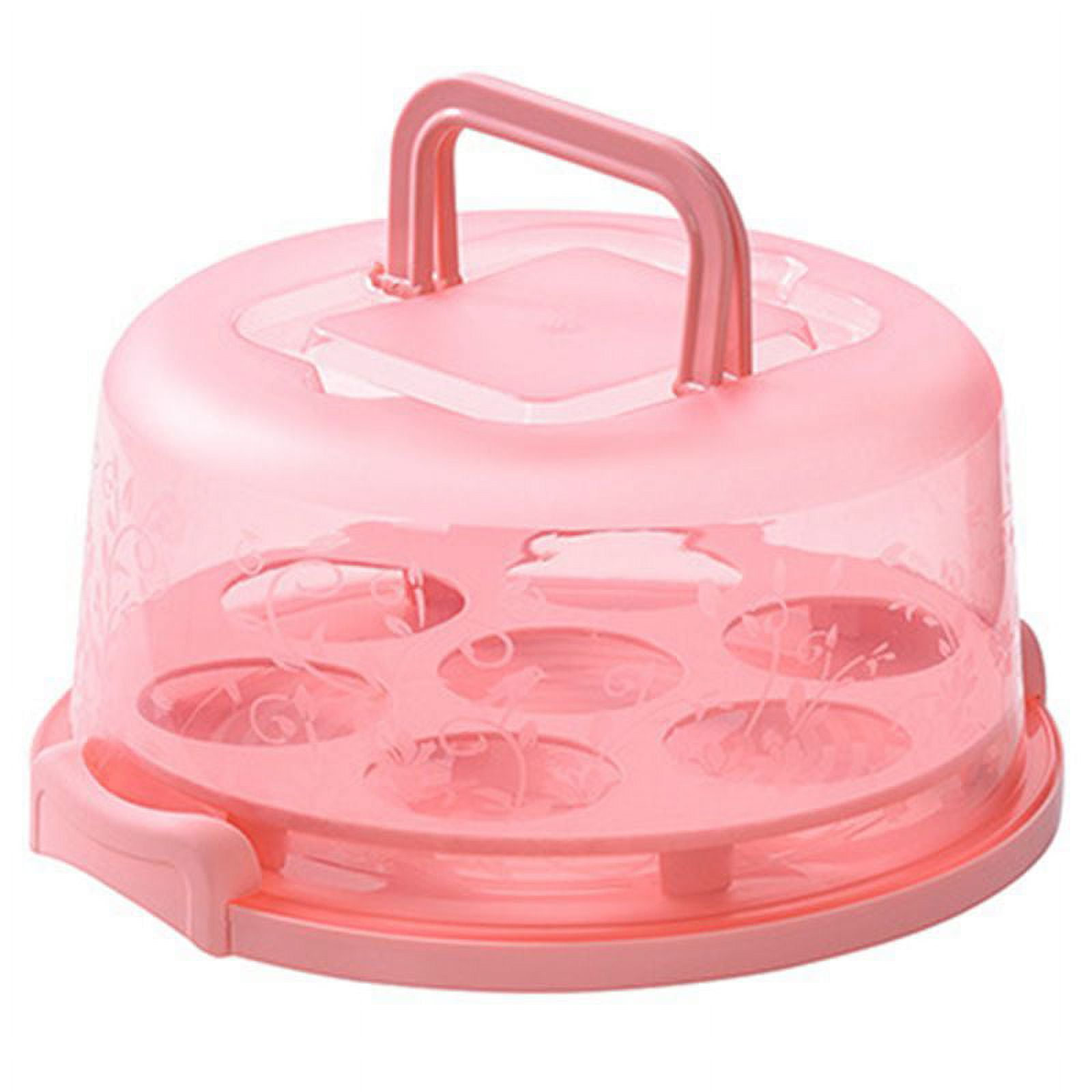 SJENERT Cupcake Cake Carrier Holder Portable 1 Tier Cupcake Transporter Box Muffin Container