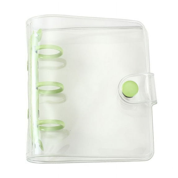 SJENERT Mini Transparent Three-Ring Binder Sleeve,Transparent Soft PVC Notebook Binder Cover, Folder Blank Inner Pages