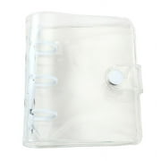 SJENERT Mini Transparent Three-Ring Binder Sleeve,Transparent Soft PVC Notebook Binder Cover, Folder Blank Inner Pages