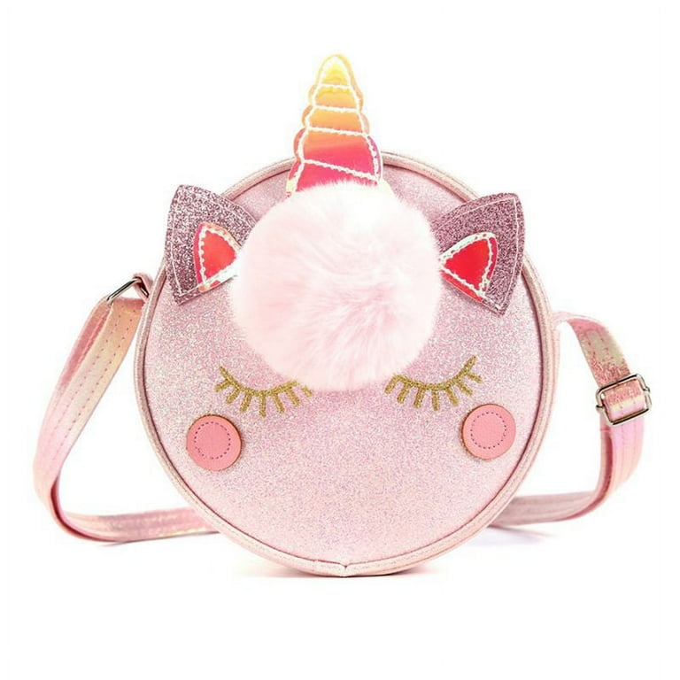 Cartoon Style Tie-dye Unicorn Shaped Crossbody Bag & Handbag For Girls