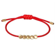 SJENERT Unisex Handmade Braided Rope Lucky Red String Bracelet Charm Bracelet Luck, Red and Black