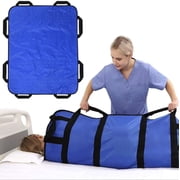 SJH Multipurpose Positioning Bed Pad Turning, Lifting & Repositioning,Multipurpose 48" x 40" Positioning Bed Pad with Reinforced Handles,Reusable & Washable Transfer Sheet,Blue