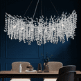 thumbnail image 1 of SJIGUANGZ Crystal Chandeliers for Dining Room,47.2" Silver Snowflake Tree Branch Chandelier Modern Rectangular Chandelier for Living Room, Kitchen Island, Bedroom, Foyer, Entryway, 1 of 7