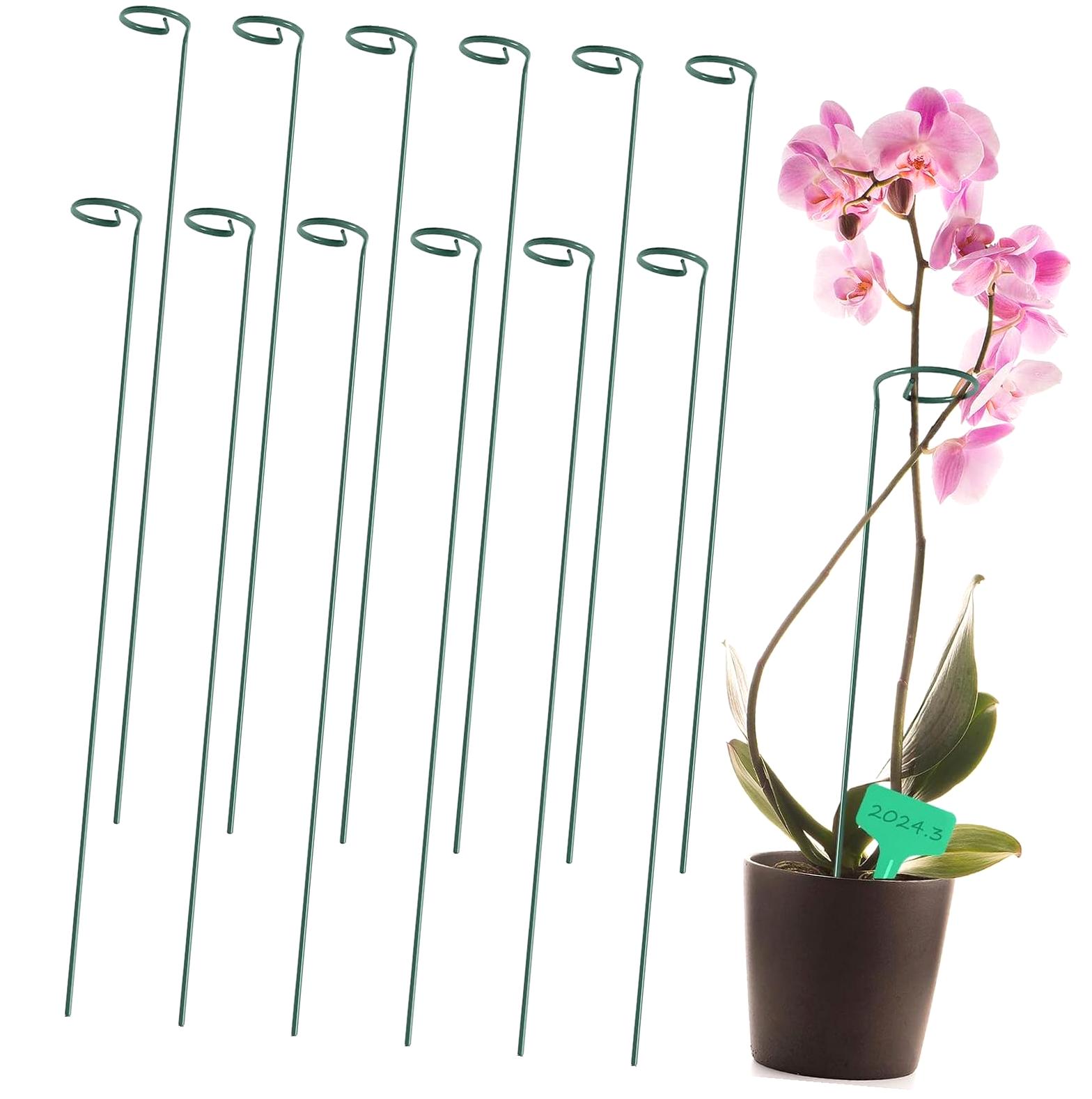 SJJ 12 Packs 36 Inches Plant Support Stakes, with 15 Pcs Plant Labels ...