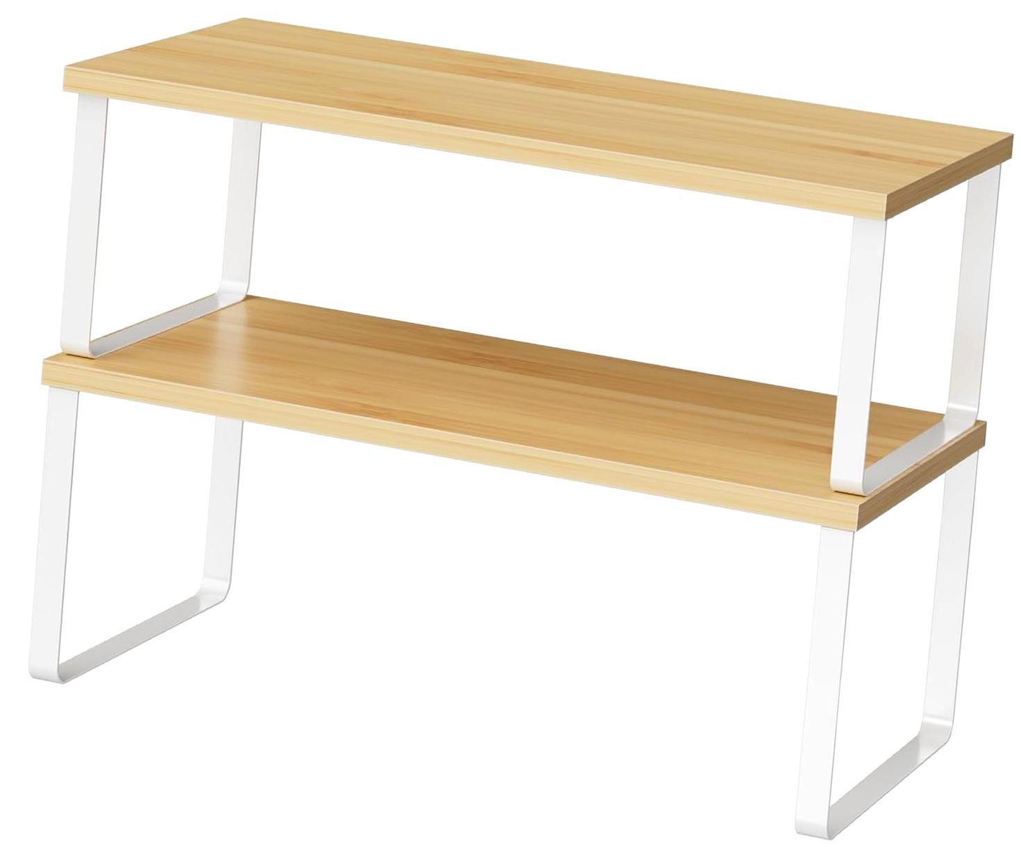 SJJ Cabinet Shelf Organizers, 15.7 inches Large Kitchen Shelf, Set of 2 ...