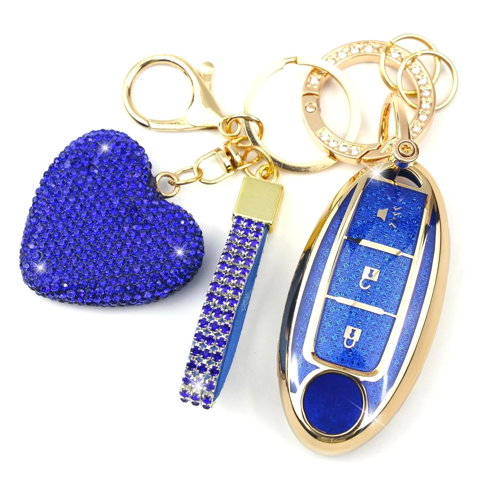 SJJ Key Fob Cover with Diamond Keychain, Car Key Holder for Altima ...
