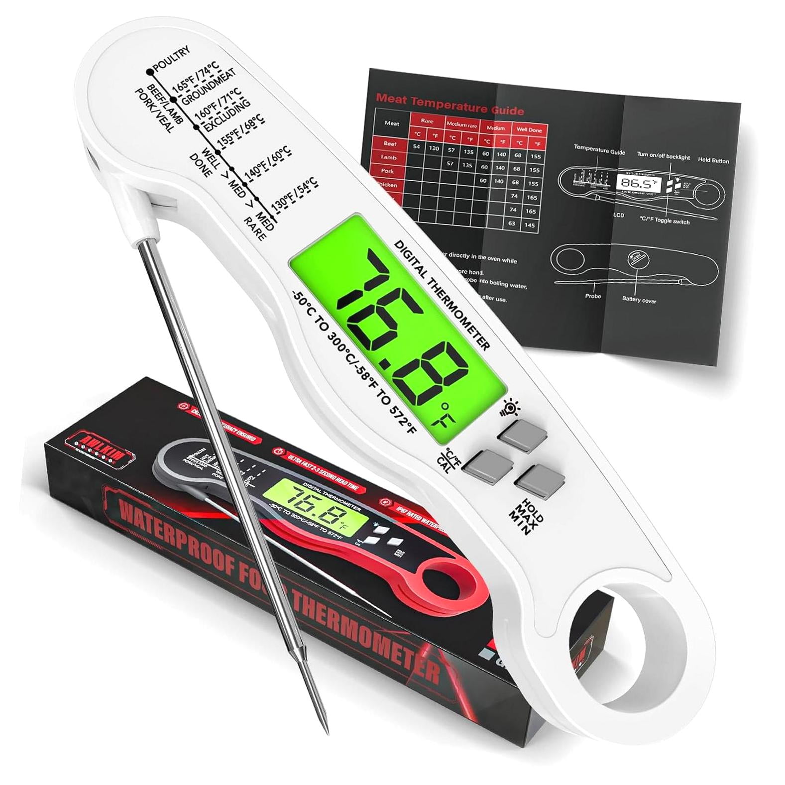 SJJ Meat Thermometer - Quick Read Food Thermometer for Cooking, Candy ...