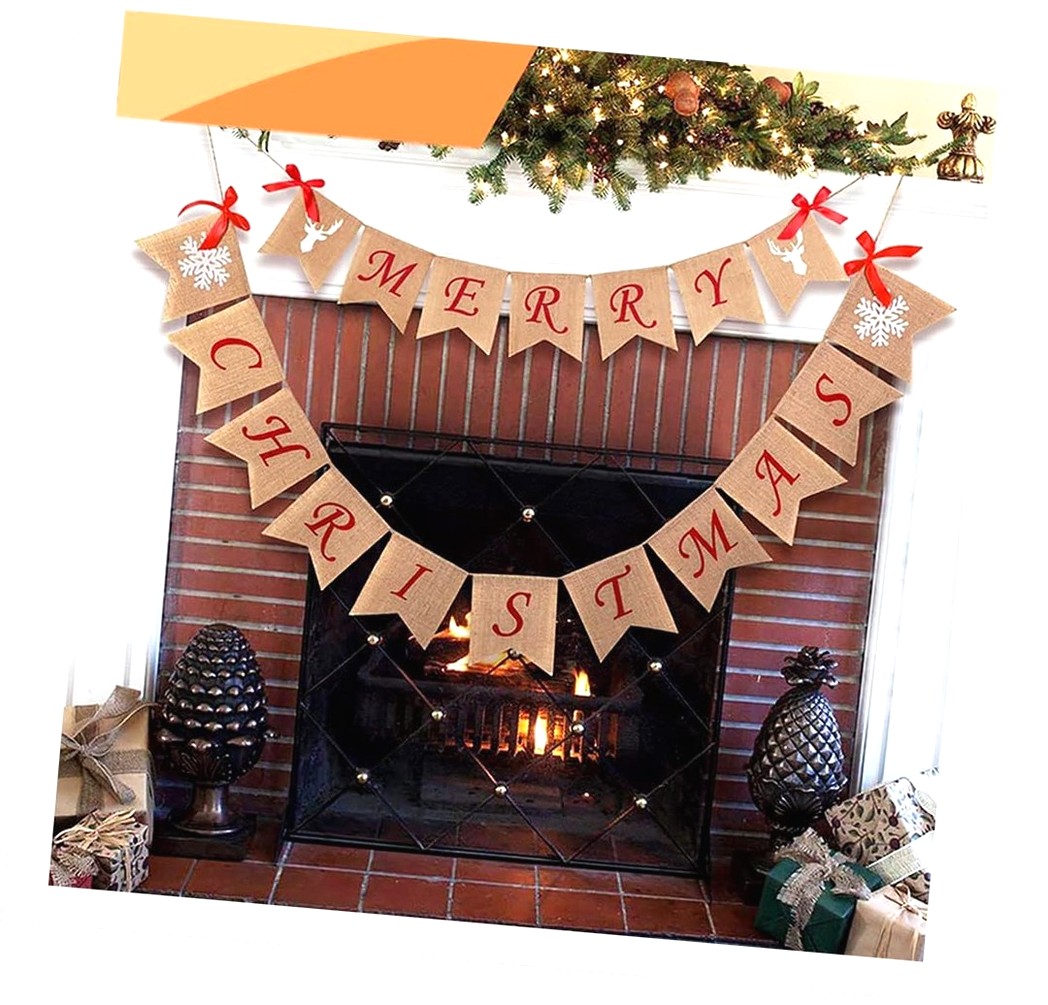SJJ Merry Christmas Banner with 4 Red Bows Merry Christmas Banner ...