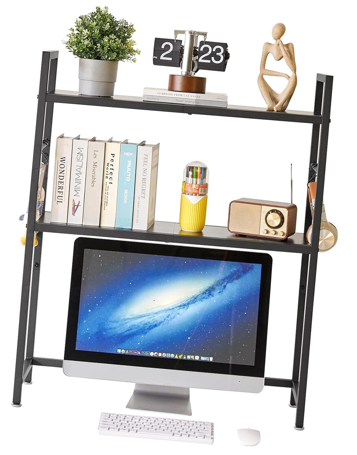 SJJ Office Desk Shelf System Adjustable Computer Storage Rack for Books ...