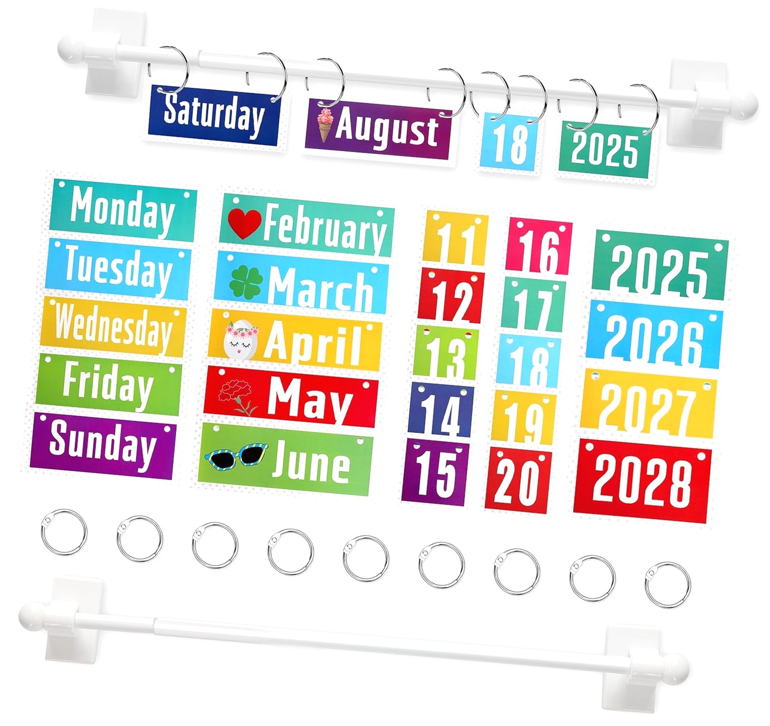 SJJ Rod Calendar for Classroom Classroom Calendar Date Classroom Decor ...