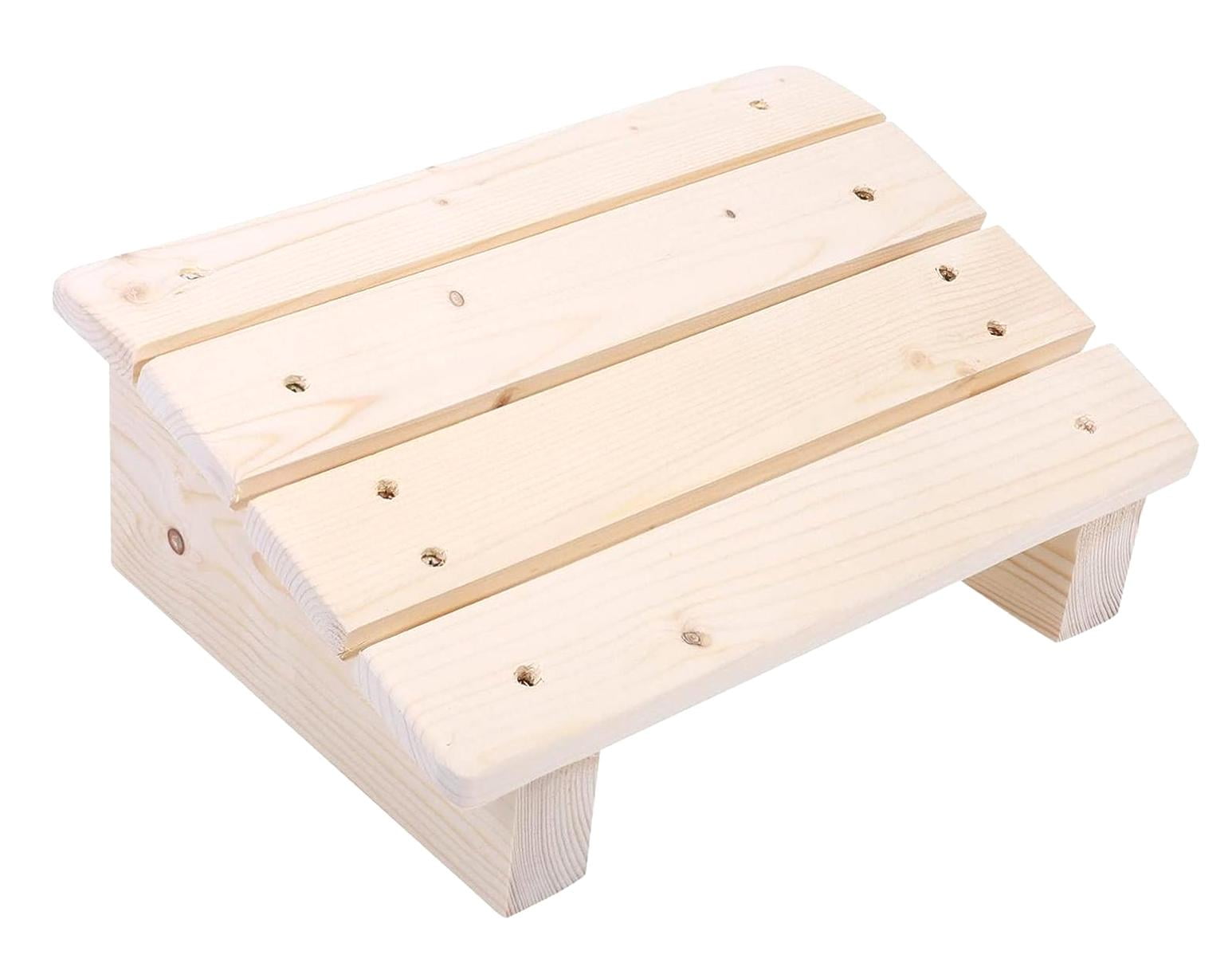 SJJ Slanted Wooden Under Desk Footrest - Ergonomic Office Foot Stool ...