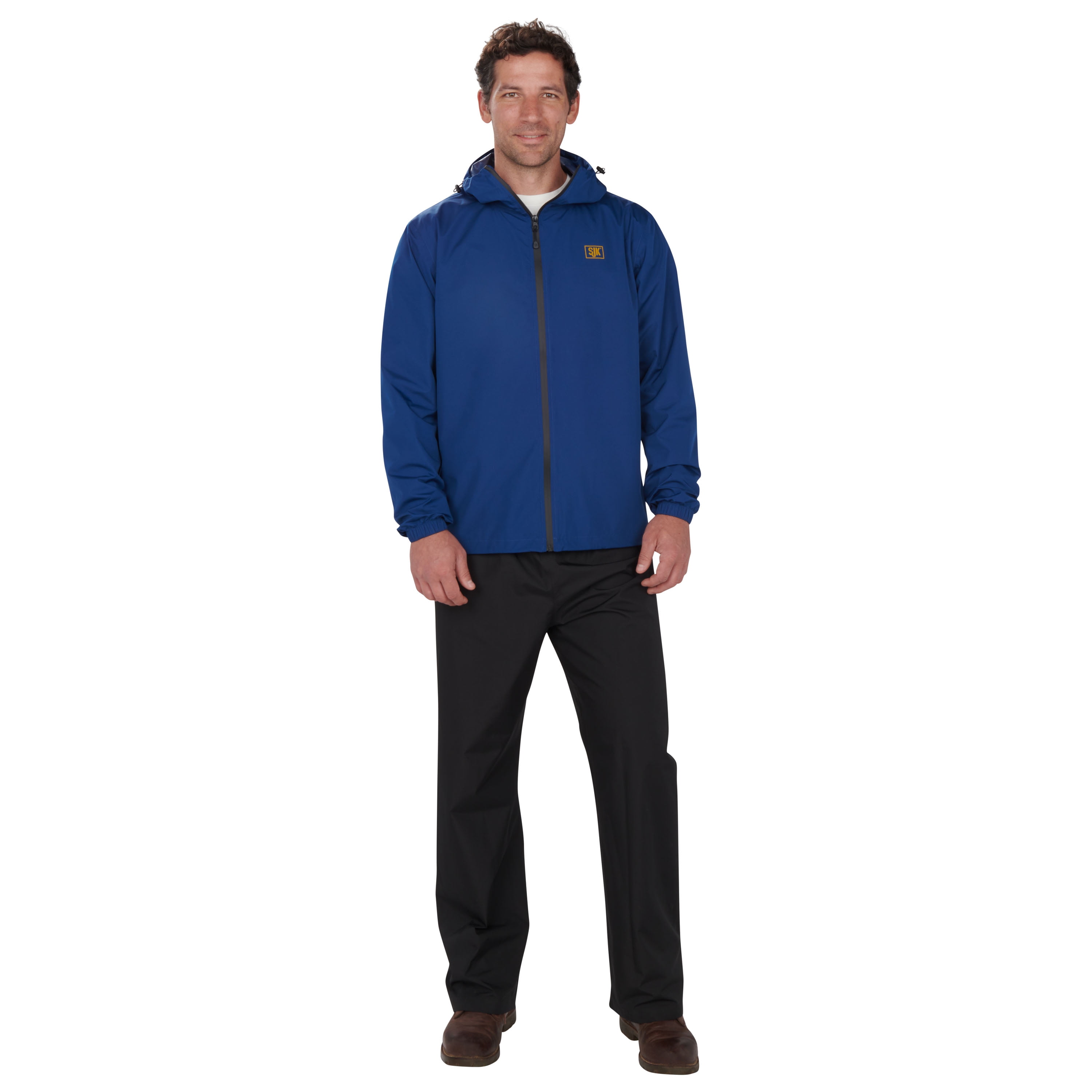 SJK Hydrotek Men's Estate Blue Rain Suit with Black Pants, XL/XXL