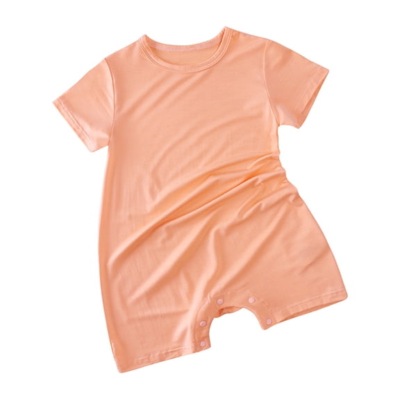 SJLDQY Baby Boys Jumpsuit Unisex Girls Footless Short Sleeve S Sleep And Play Clothes Clothing Orange 6-12 Months