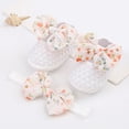 thumbnail image 1 of SJLDQY Baby Shoes 0 To 1 Year Old Hair Band Set Cute Bow Princess 3 5 7 9 Months Soft Soled Walking Sneaker, 1 of 5