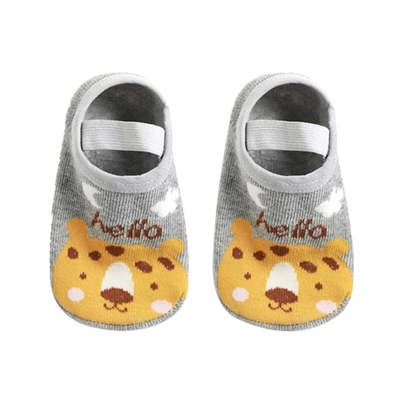 SJLDQY Baby Socks Toddler Cute Animal Pattern Floor Soft Comfortable Sock Grey 2-3 Years