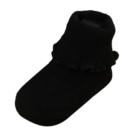 SJLDQY Baby Socks Winter Warm Long Toddlers Boys Girls Children Kids Princess Floor Sock Black 12-36 Months