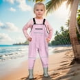 thumbnail image 1 of SJLDQY Boy Jumpsuit Kids Girls Chest Youth Fishing with Pocket for Children Water Proof & Fishing Waders with Boots Romper Pink 12-13 Years, 1 of 7