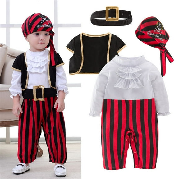 SJLDQY Boy Jumpsuit May's Captain S Cap Stinker Pirate Casual Soft Clothing White 2-3 Years