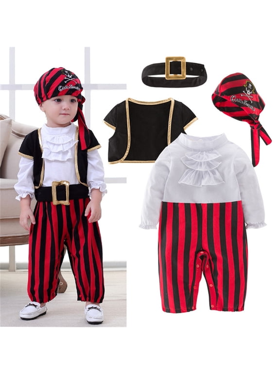 Boy Jumpsuit May's Captain S Cap Stinker Pirate Casual Soft Clothing White 2-3 Years