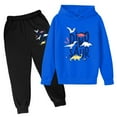 thumbnail image 1 of SJLDQY Boys Clothes Sets Long Sleeve Hoodies Sweatpants Cartoon Dinosaur Print 2Pcs Sports Outfit Sets Cozy Fall Winter Clothing, 1 of 1
