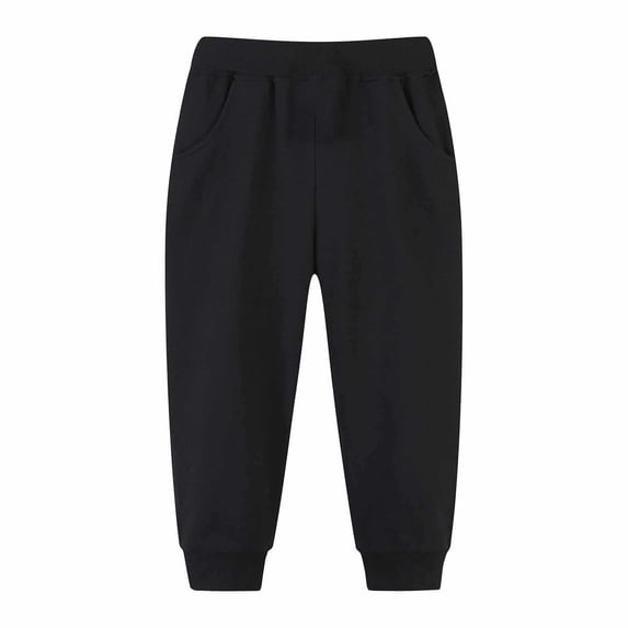 SJLDQY Boys Joggers Elastic Waist Drawstring Wide Leg Sweatpants Fall Solid Color Loose Athletic Trousers with Pockets