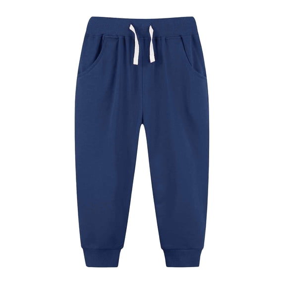 SJLDQY Boys Joggers Elastic Waist Drawstring Wide Leg Sweatpants Fall Solid Color Loose Athletic Trousers with Pockets