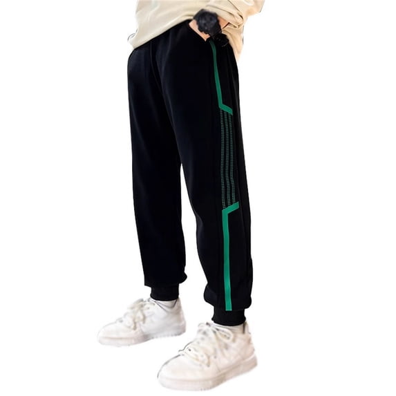 SJLDQY Boys Joggers Fall Winter Comfy Sweatpants Elastic Waist Casual Athletic Trousers with Pockets