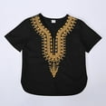 thumbnail image 1 of SJLDQY Boys Shirts Kids African Classic Childrens Dashiki Casual Loose Outfits Girls T Shirt Black 3-4 Years, 1 of 3