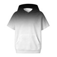 thumbnail image 1 of SJLDQY Boys Short Sleeve Hoodies Lightweight Gradient Hooded Pullover Solid Color Casual Athletic Sweatshirts with Kangaroo Pockets, 1 of 6