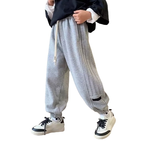 SJLDQY Boys Sweatpants Wide Leg Striped Track Joggers High Elastic Drawstring Waist Sweat pants with Pockets