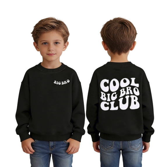 SJLDQY Boys Sweatshirts Letter Print Crew Neck Sweatshirt Winter Long Sleeve Pullover Tops for Boys