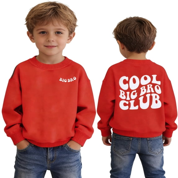 SJLDQY Boys Sweatshirts Letter Print Crew Neck Sweatshirt Winter Long Sleeve Pullover Tops for Boys