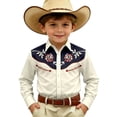 thumbnail image 1 of SJLDQY Boys' Western Cowboy Shirt Long Sleeve Button Down Shirts Vintage Embroidery Casual Tops for Boys Size 4-13Y, 1 of 4