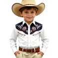 thumbnail image 1 of SJLDQY Boys' Western Cowboy Shirt Long Sleeve Button Down Shirts Vintage Embroidery Casual Tops for Boys Size 4-13Y, 1 of 3