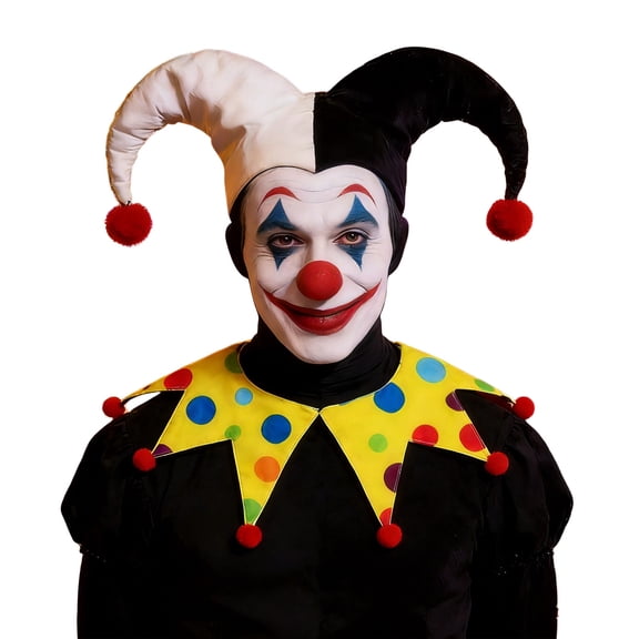 SJLDQY Carnival Mens Clown Collar Accessories Plaid Collar Funny Party Stage Performance Clothes Set