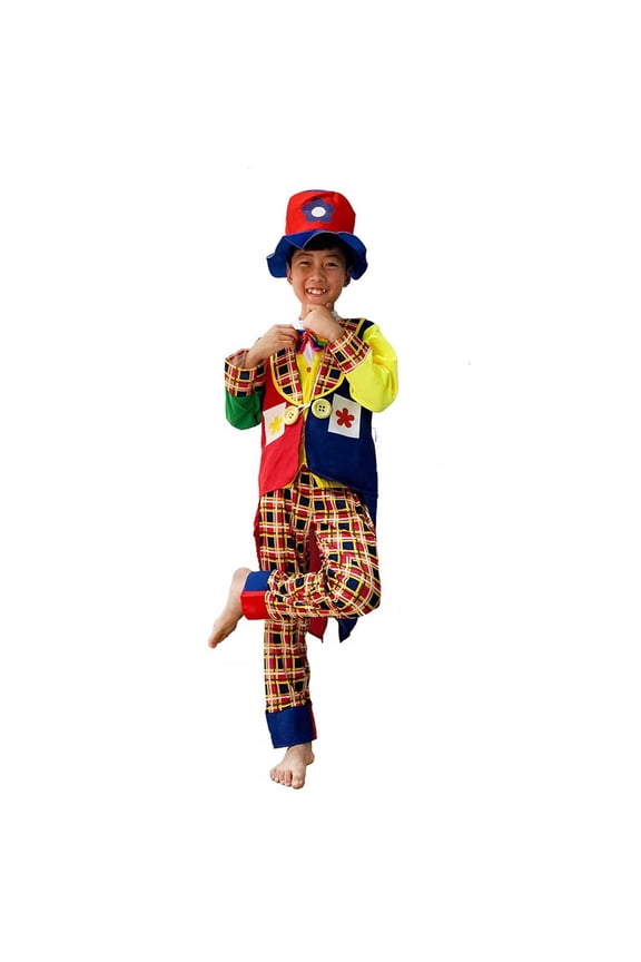 Carnival Toddler Boys Clown Dress Up Colorful Jacket Pants With Hat Outfits Party Stage Performance Clothes Set
