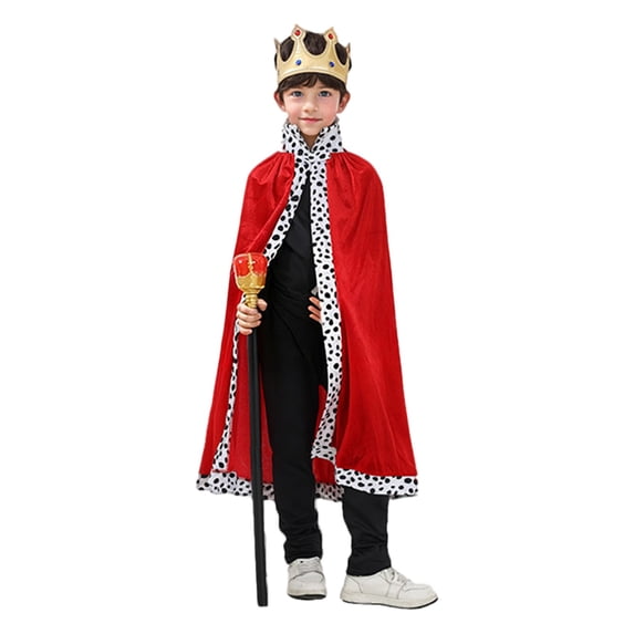 SJLDQY Carnival Toddler Boys Prince Dress Up Retro Robe With Headwear Outfits Party Stage Performance Clothes Set