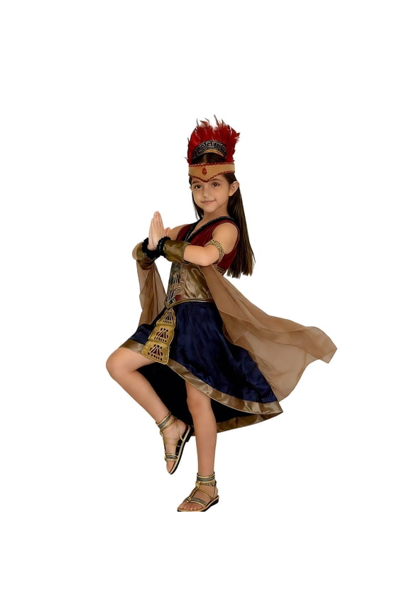 Carnival Toddler Girls Egyptian Princess Dress Up Retro Robe With Headwear Outfits Party Stage Performance Clothes Set